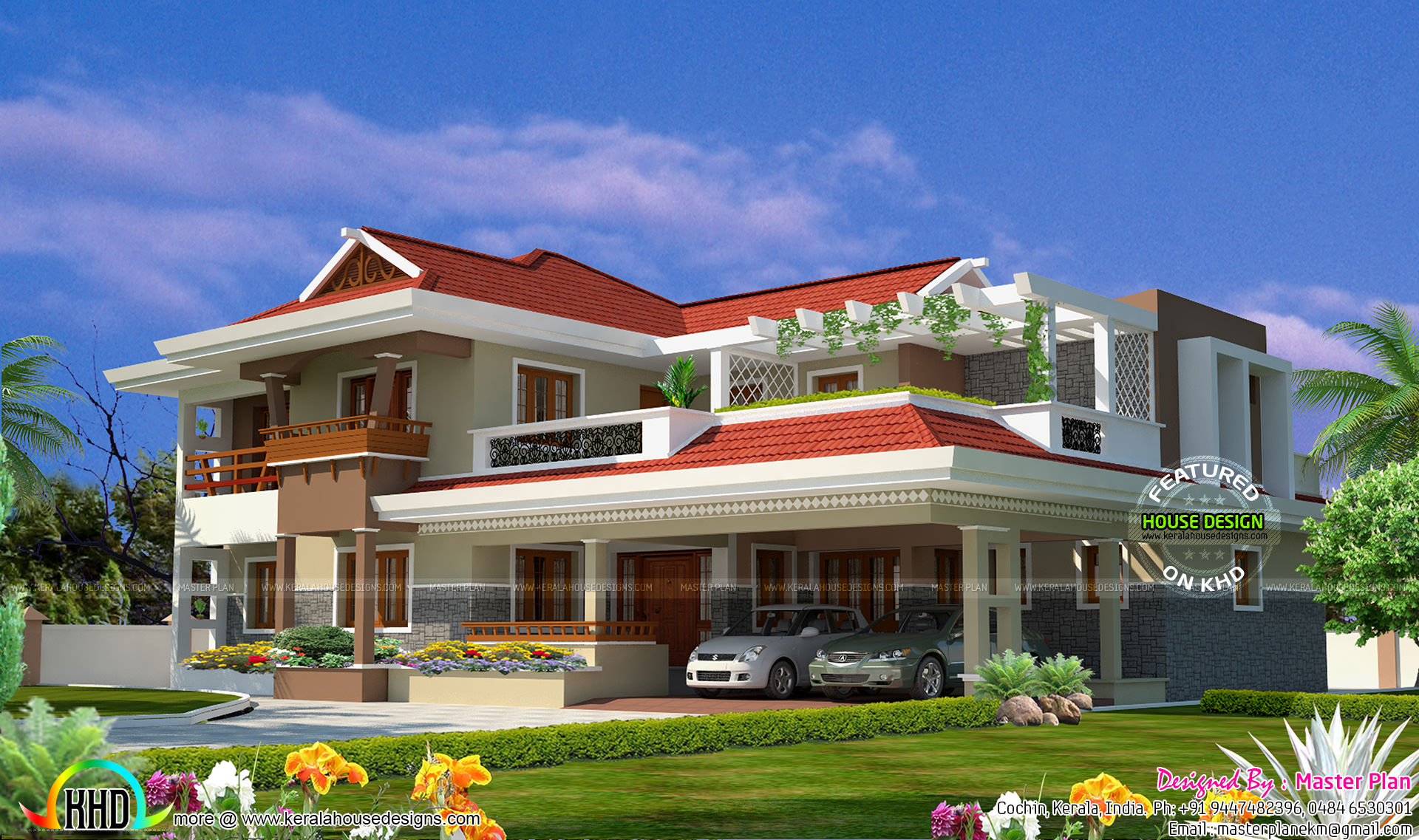  1  crore  home  4700 square feet Kerala home  design  and 