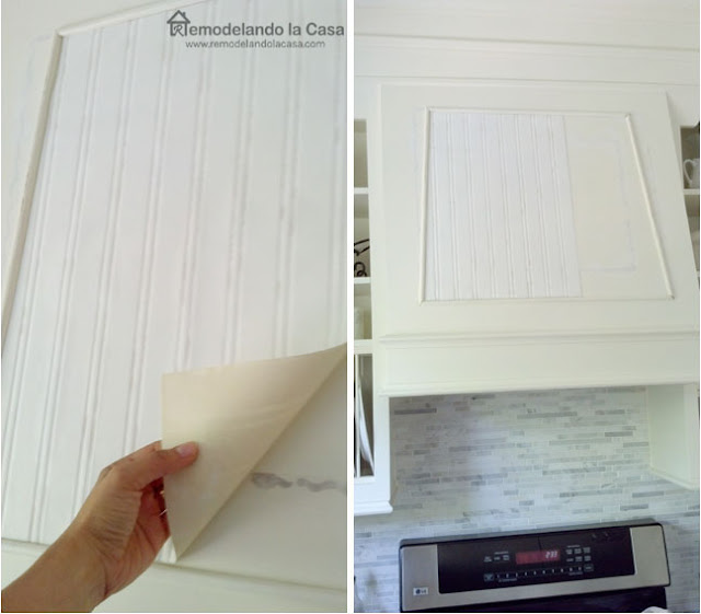 how to install wall paper on range hood