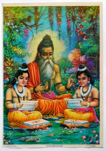 Guru Valmiki was Teaching Good Values to Lord Rama and His Brother Lakshmana