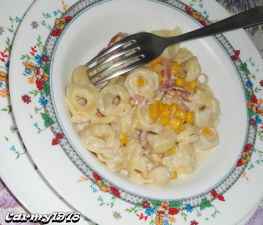 tortellini con panna e mais