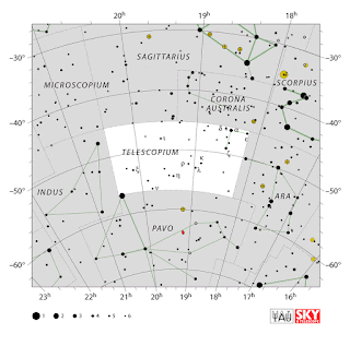IAU: Карта на съзвездието Телескоп | Telescopium