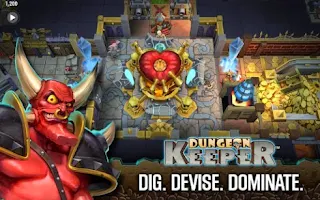 Screenshots of the Dungeon Keeper for Android tablet, phone.