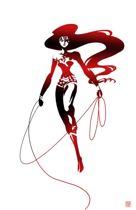 sho murase ilustrações singelas minimalistas espaço negativo mulheres super heroínas Mulher Maravilha