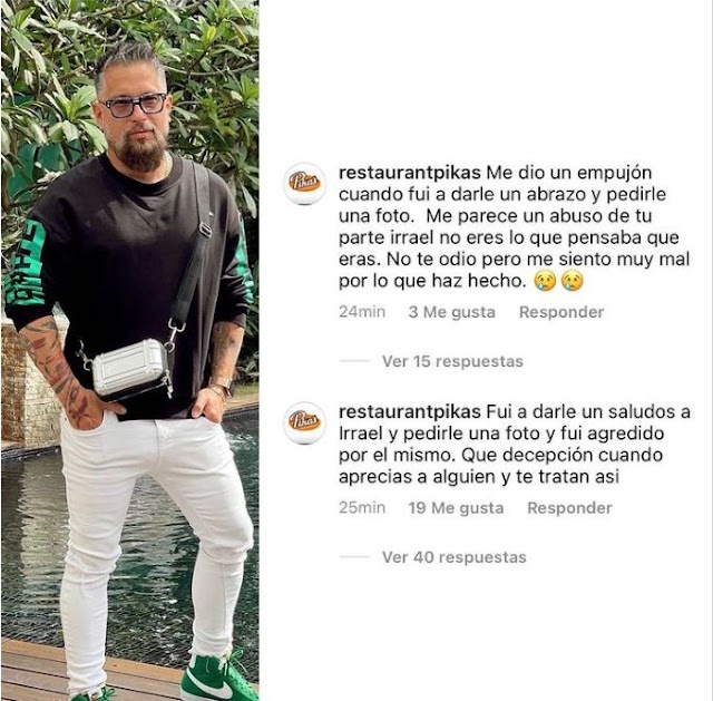 Seguidor de Irrael Gomez recibió un empujón por querer tomarse una foto con él