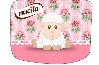 Lamb in Shabby Chic: Free Printable Candy Buffet Labels.