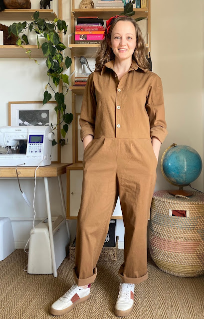 Diary of a Chain Stitcher: Caramel Twill Kim Jumpsuit Boilersuit from Sewing Basics for Every Body by Wendy Ward