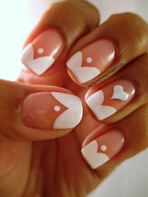 KK Center HK, product review, hearts, studs, white, french manicure, funky french, frenchie, nails, nail art, nail design, mani