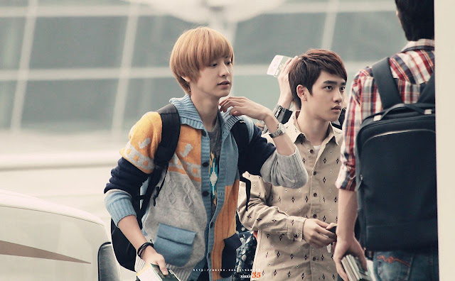 exo chanyeol, d.o. airport style