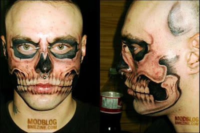 Skull Face Tattoo,Skull,Face Tattoo