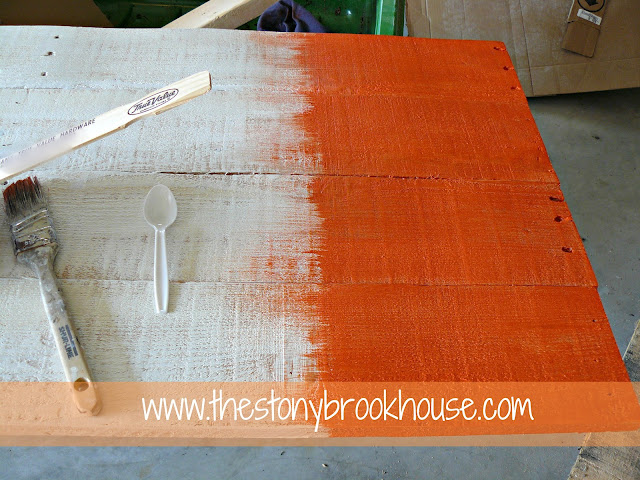 painting pallet sign orange