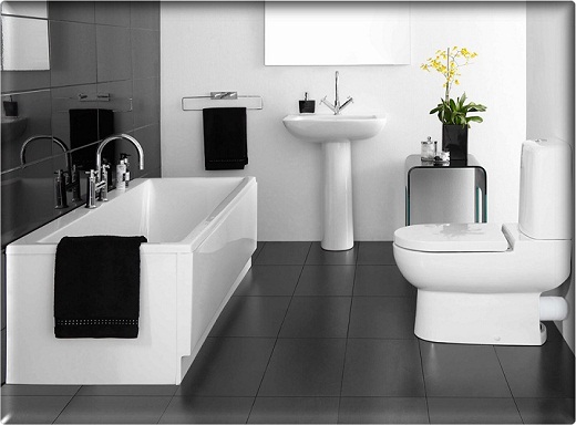 Small bathroom designs in black and white