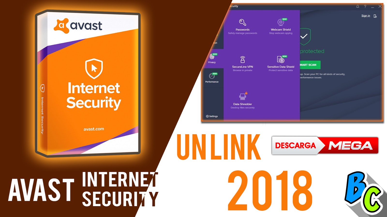 AVAST Internet Security 2018  Un link MEGA, link sin 