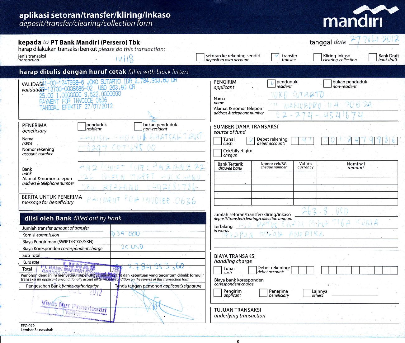 Pengalaman Melakukan Telegraphic Transfer (TT) Ke Luar 