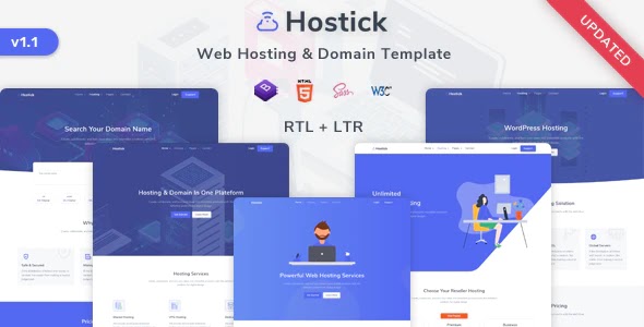 Web Hosting, Web Server & Domain Template