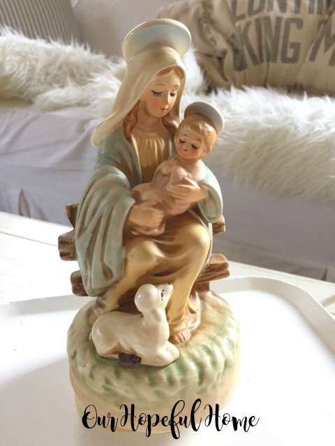 Mary and baby Jesus Silent Night music box  