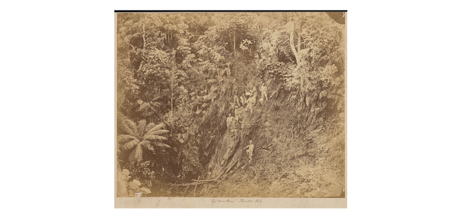 Miners on the side of a mountain