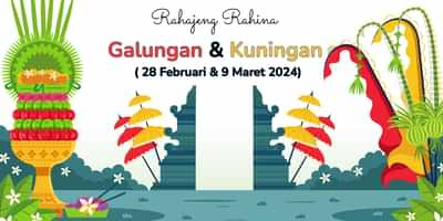 spanduk hari raya galungan dan kuningan 2024 terbaru