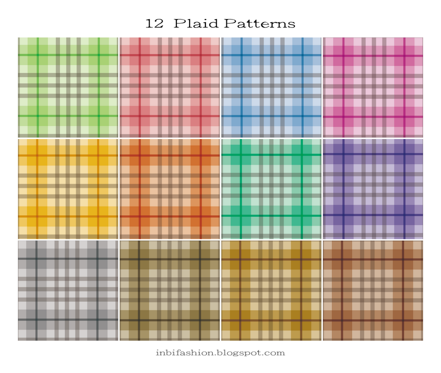 12  Plaid Tartan Patterns Vector