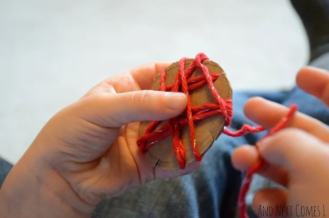 Fine motor cardboard craft idea