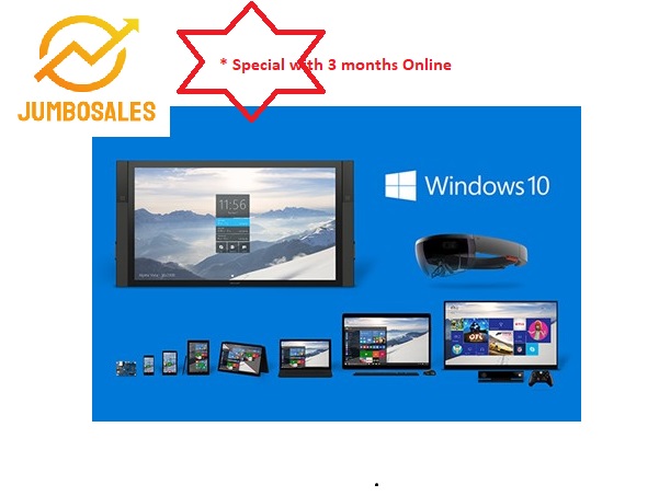 Genuine Window 10 Home/Professional 64 Bits with 3 months Online Support