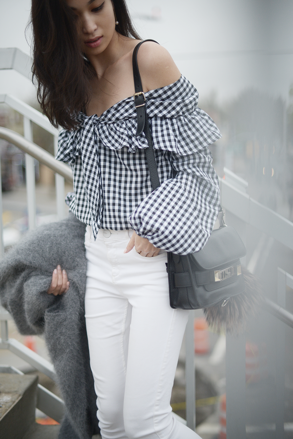 Lovers + Friends Gingham Off The Shoulder Top - Off The Grid | FOREVERVANNY.COM