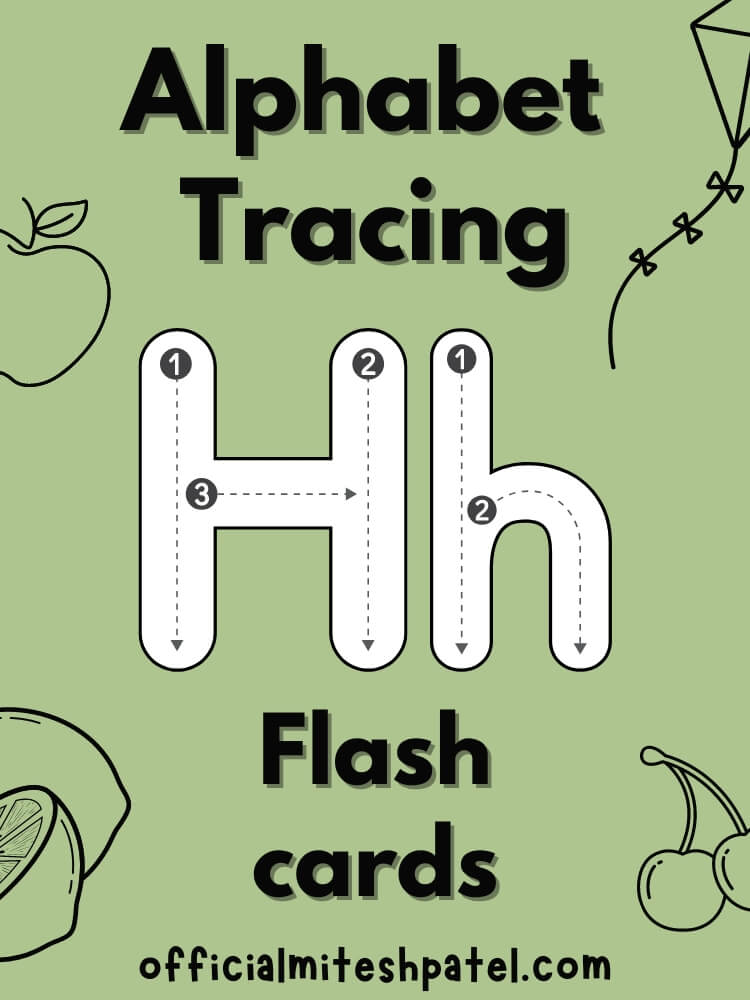 Free Printable Letter H Alphabet Tracing Flash Cards