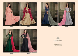  Alveera Georgette Satin Wholesale Gown