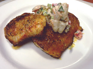 Blackened Rockfish with Shrimp Salad