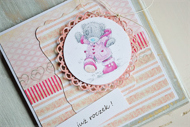 kartka na roczek urodziny scrapbooking