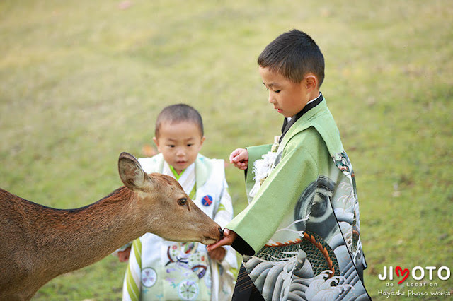 手向山八幡宮でのお宮参りと七五三出張撮影