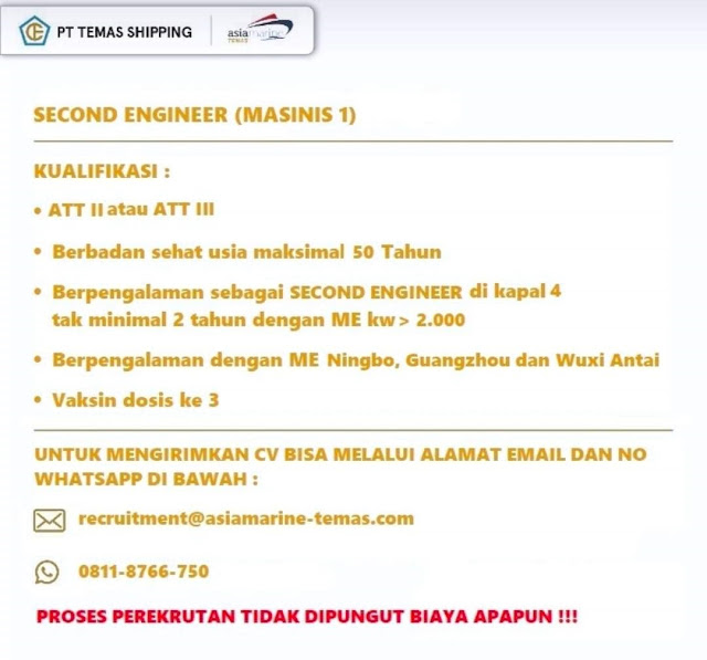 Loker Pelaut Temas Shipping Masinis 1, Electrician Oktober 2023