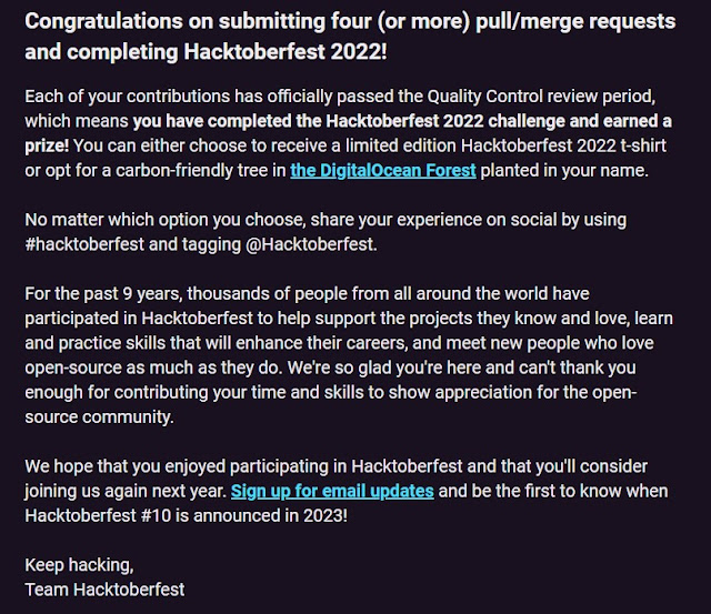 You have completed Hacktoberfest 2022!