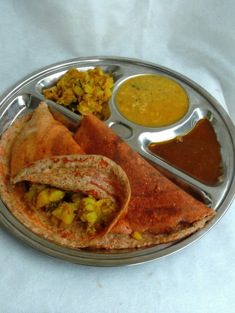 Masala Red rice dosa