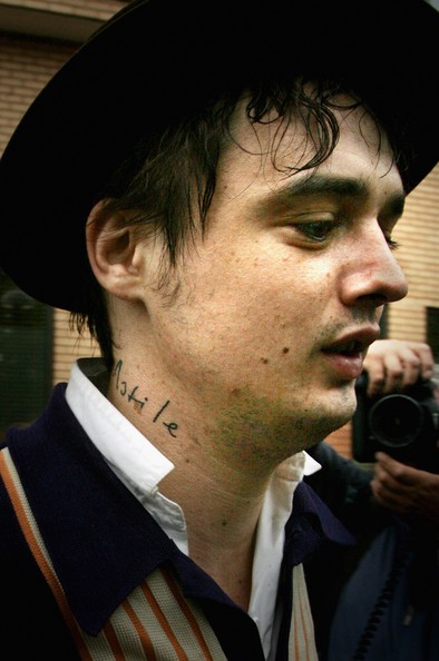 Pete Doherty also has a few other tattoos however they are difficult to see