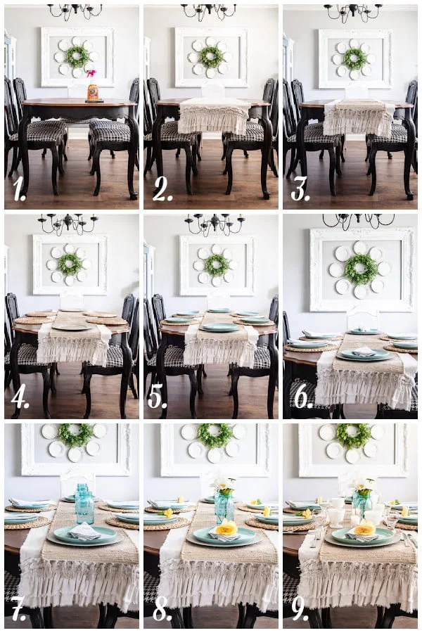 steps to decorating a table in layers