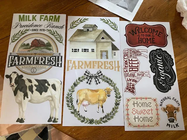 Phot of Farm Style decor transfers.