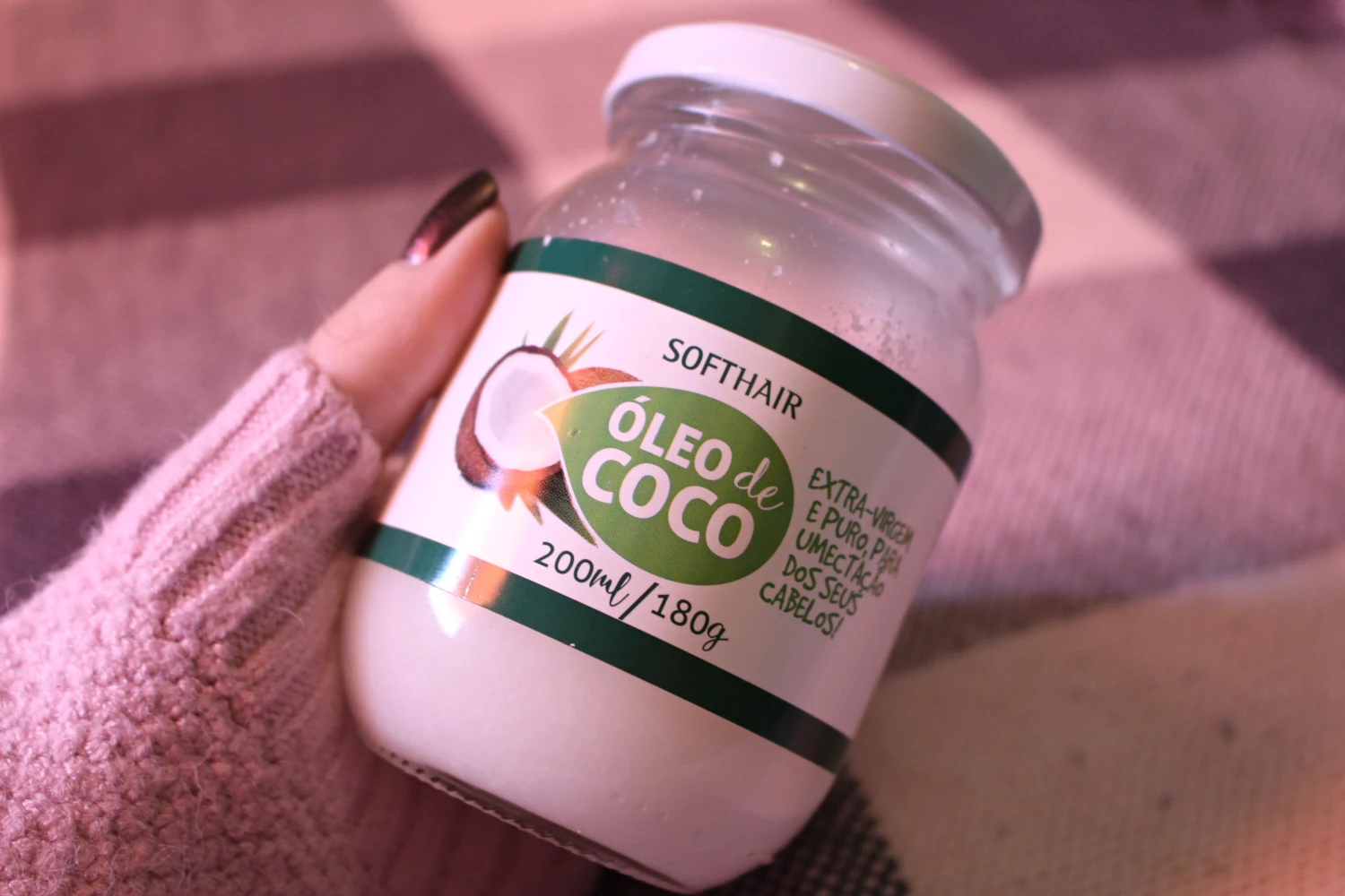 close-up picture of coconut oil by brazilian hair care brand