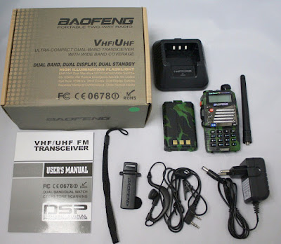 Baofeng UV-5R radio + accessories + manual