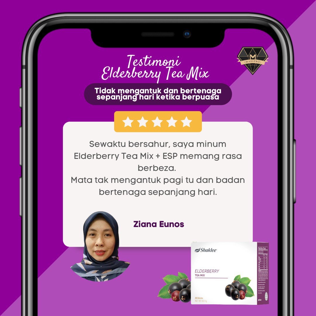 11 Testimoni Elderberry Tea Mix Shaklee Untuk Diet dan Rasa Bertenaga