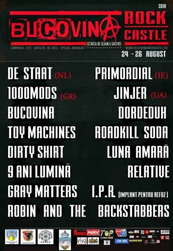 Festival rock Bucovina Rock Castle, 24-26 august 2018, Suceava