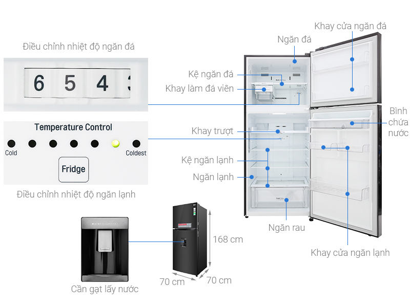 Tủ lạnh LG Inverter 393 lít GN-D422BL