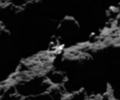 There is a distinct Spaceship UFO on comet 67p and it looks very Alien made and Alien technology.
