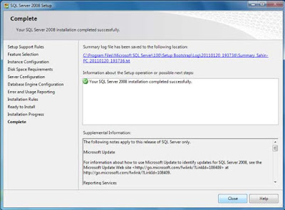 Panduan atau cara install sql server 2008 di windows 7