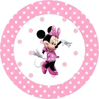 Minnie Mouse: Free Printable Toppers or Labels in pink. 