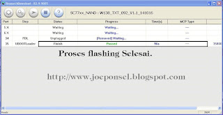 Proses download fimware Evercoss A5P Selesai