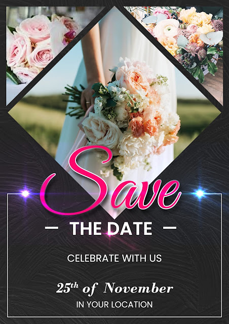 Free Save the Date Wedding Flyer Template - Free PSD