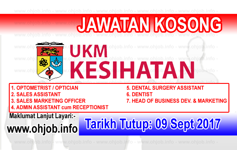 Jawatan Kosong UKM Kesihatan Sdn Bhd (09 September 2017 