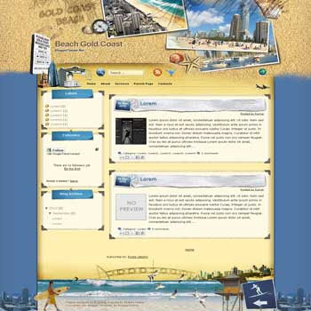 Beach Gold Coast blogger template convert wordpress theme to blogger template