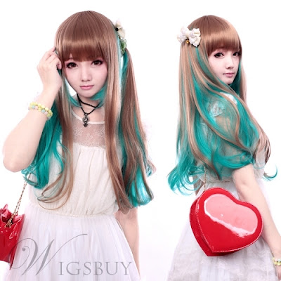  Cosplay Wig Inspired by Mixed Color Harajuku Style