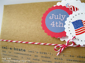 SRM Stickers Blog - Patriotic Pillow Box by Shelly - #kraft #pillowbox #4thofJuly #patriotic #twine #stickers #punchedpieces